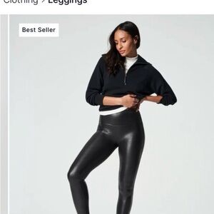 Spanx Faux Leather Leggings Black